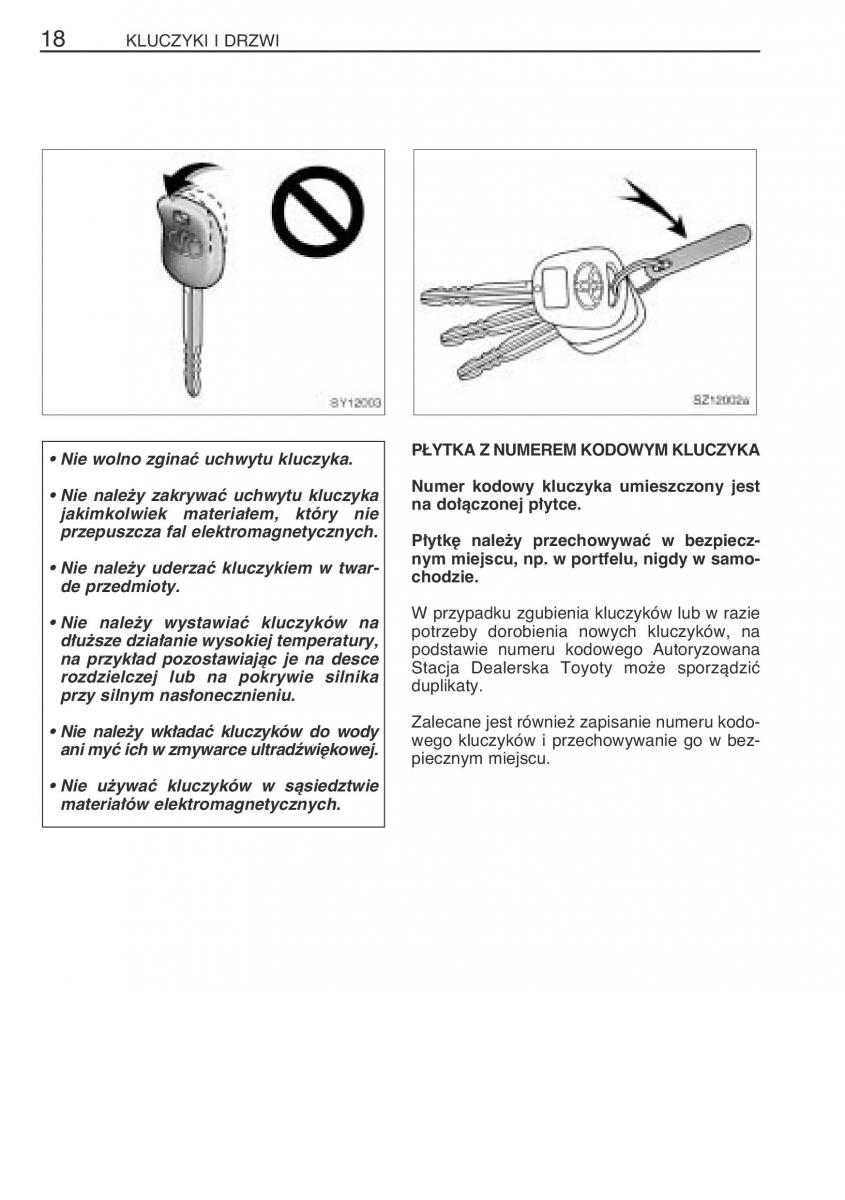 Toyota Yaris I 1 Vitz Echo instrukcja obslugi / page 25