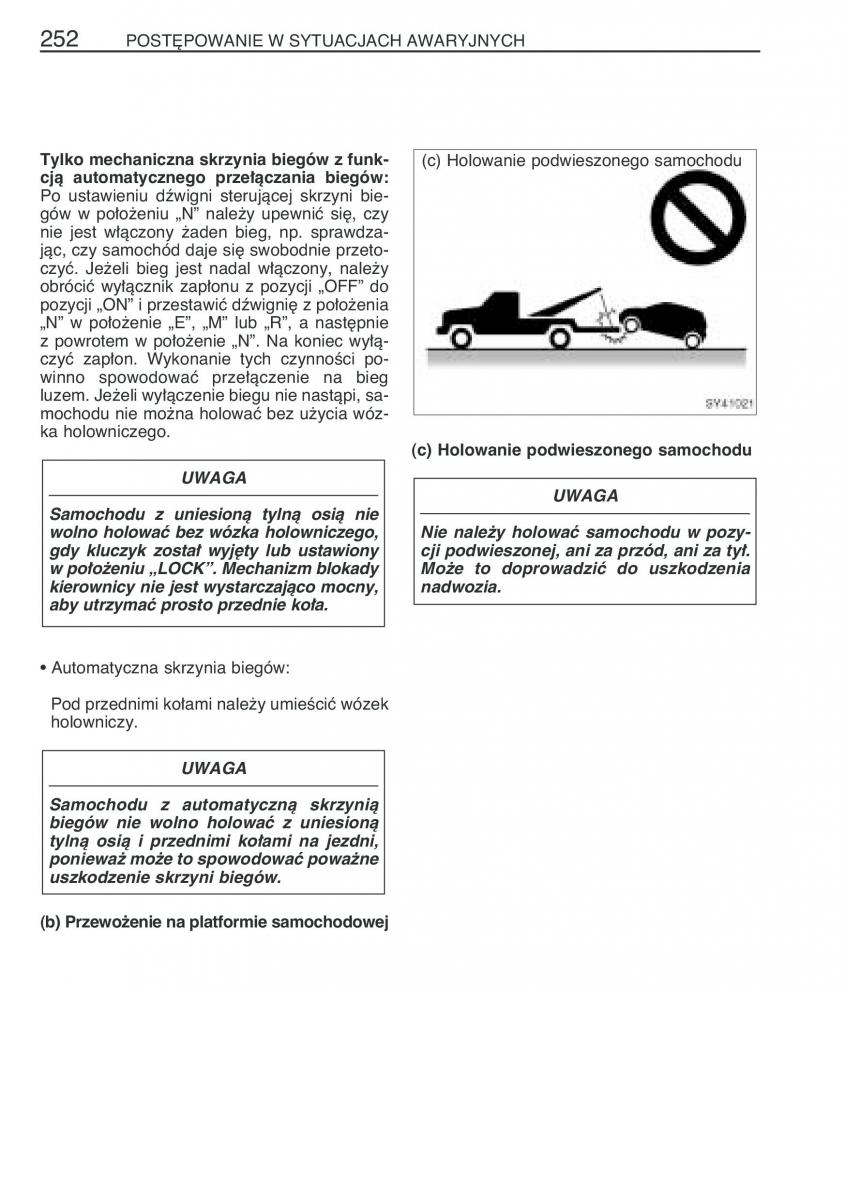 Toyota Yaris I 1 Vitz Echo instrukcja obslugi / page 259