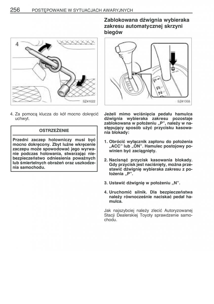 Toyota Yaris I 1 Vitz Echo instrukcja obslugi / page 263