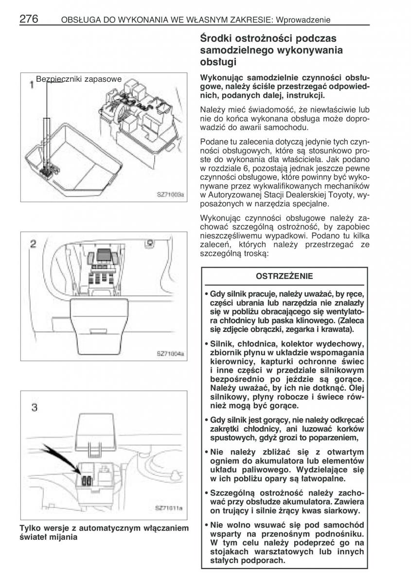 Toyota Yaris I 1 Vitz Echo instrukcja obslugi / page 283