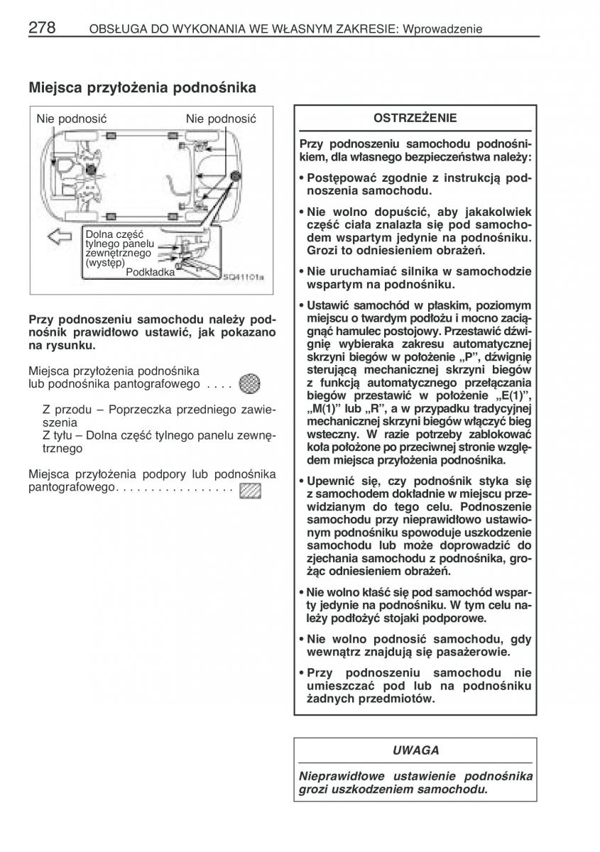 Toyota Yaris I 1 Vitz Echo instrukcja obslugi / page 285