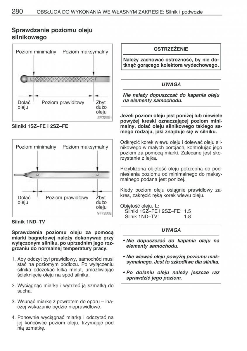 Toyota Yaris I 1 Vitz Echo instrukcja obslugi / page 287