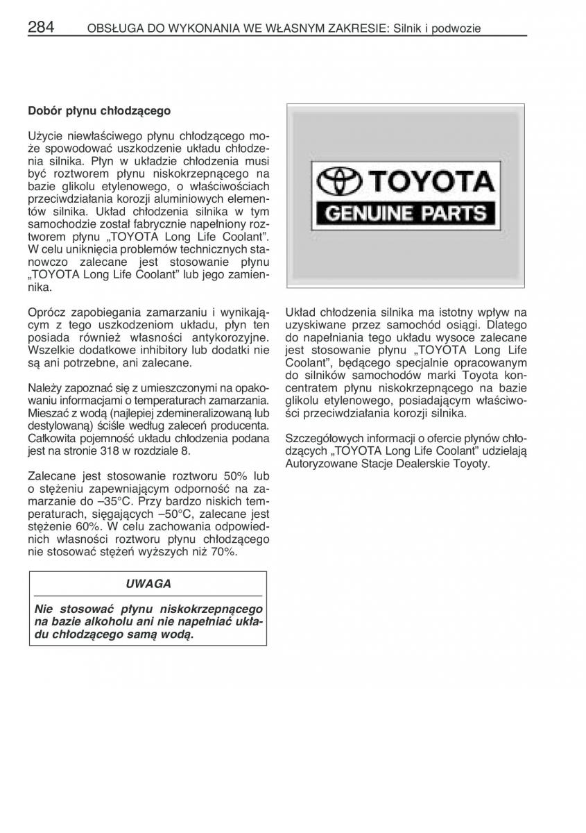 Toyota Yaris I 1 Vitz Echo instrukcja obslugi / page 291