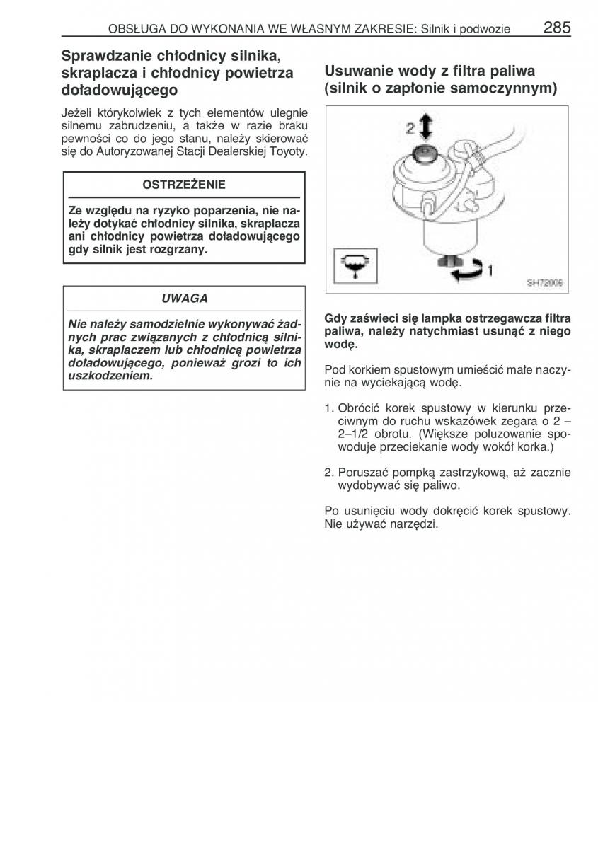 Toyota Yaris I 1 Vitz Echo instrukcja obslugi / page 292