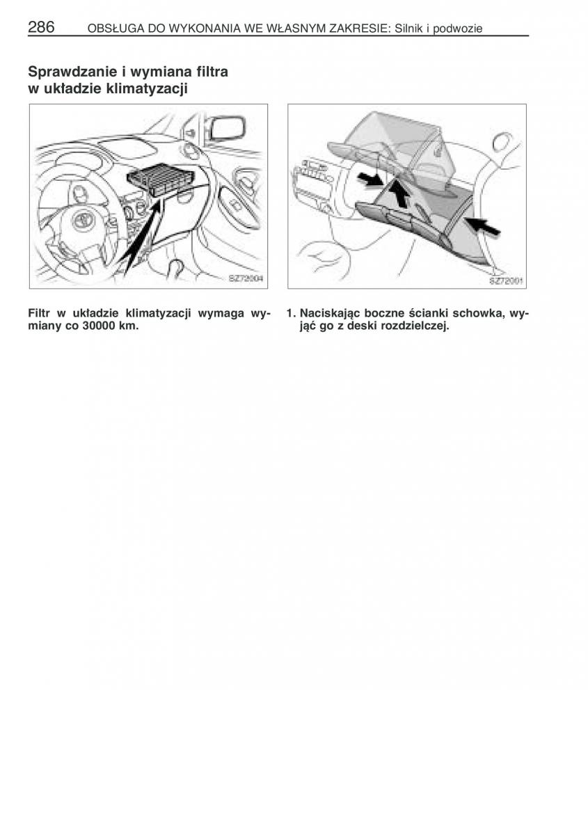 Toyota Yaris I 1 Vitz Echo instrukcja obslugi / page 293