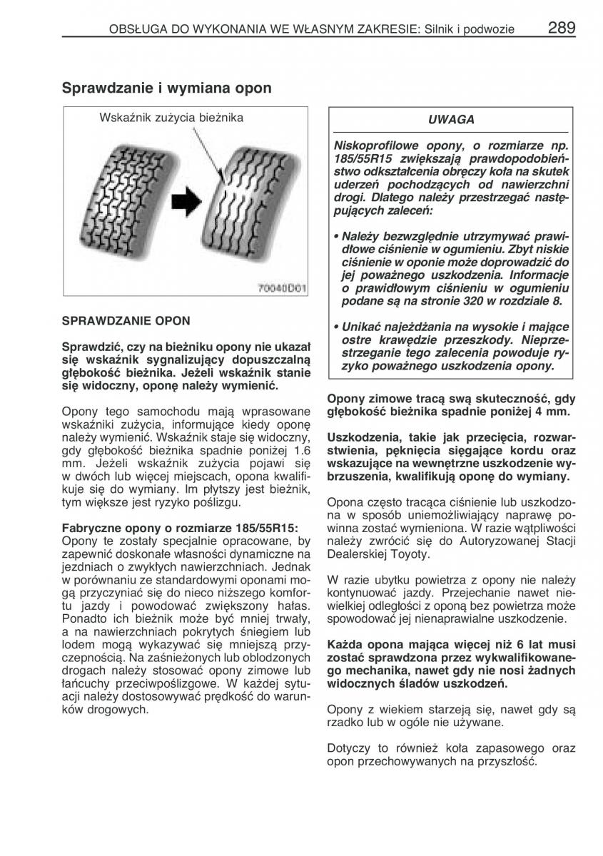 Toyota Yaris I 1 Vitz Echo instrukcja obslugi / page 296