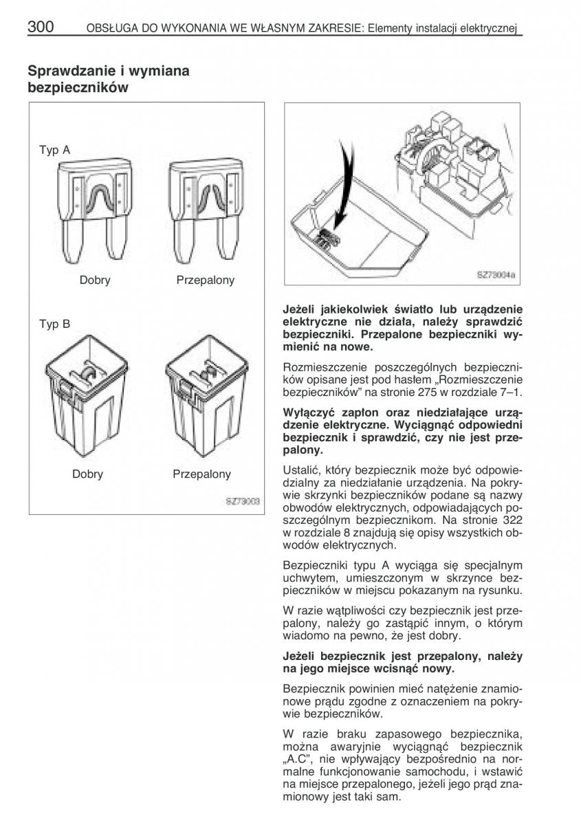 Toyota Yaris I 1 Vitz Echo instrukcja obslugi / page 307