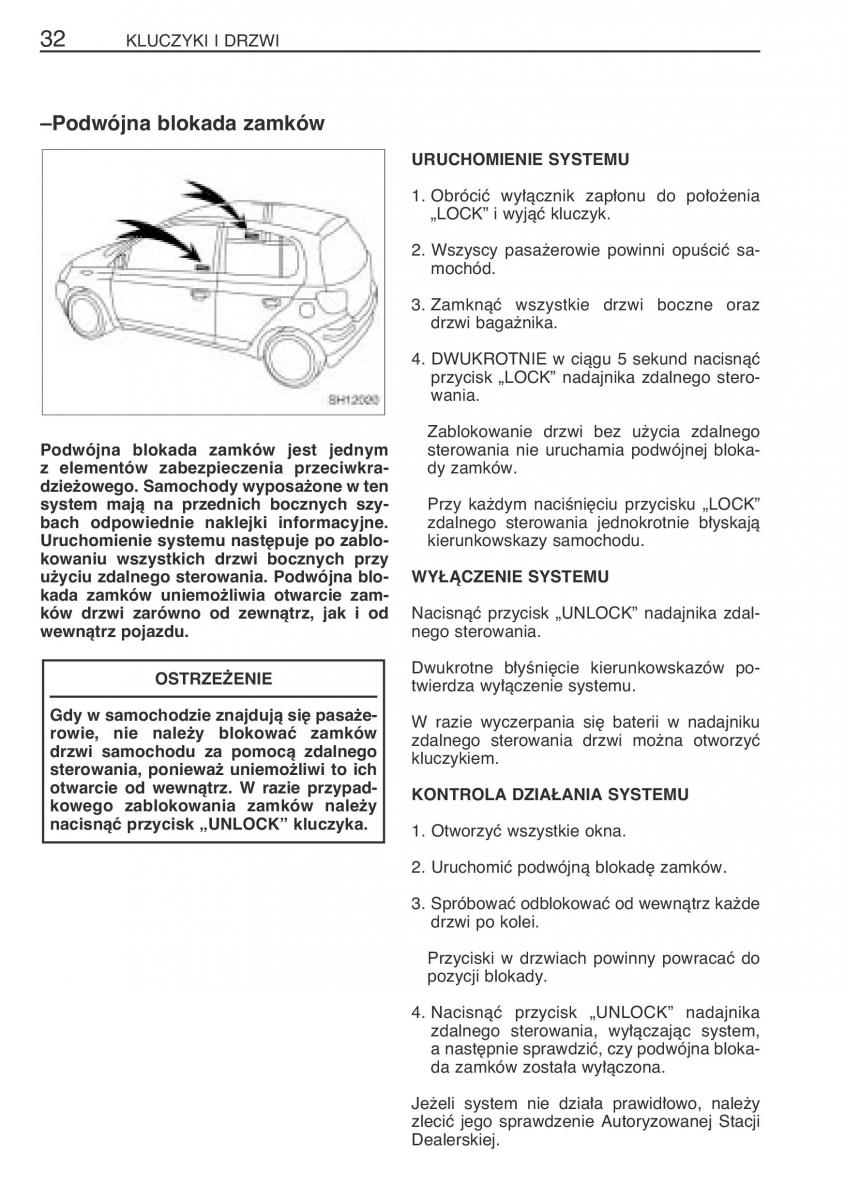 Toyota Yaris I 1 Vitz Echo instrukcja obslugi / page 39