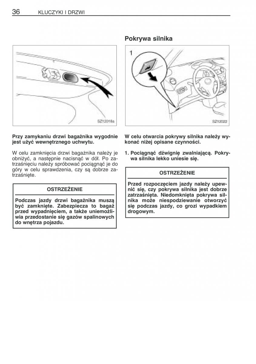 Toyota Yaris I 1 Vitz Echo instrukcja obslugi / page 43