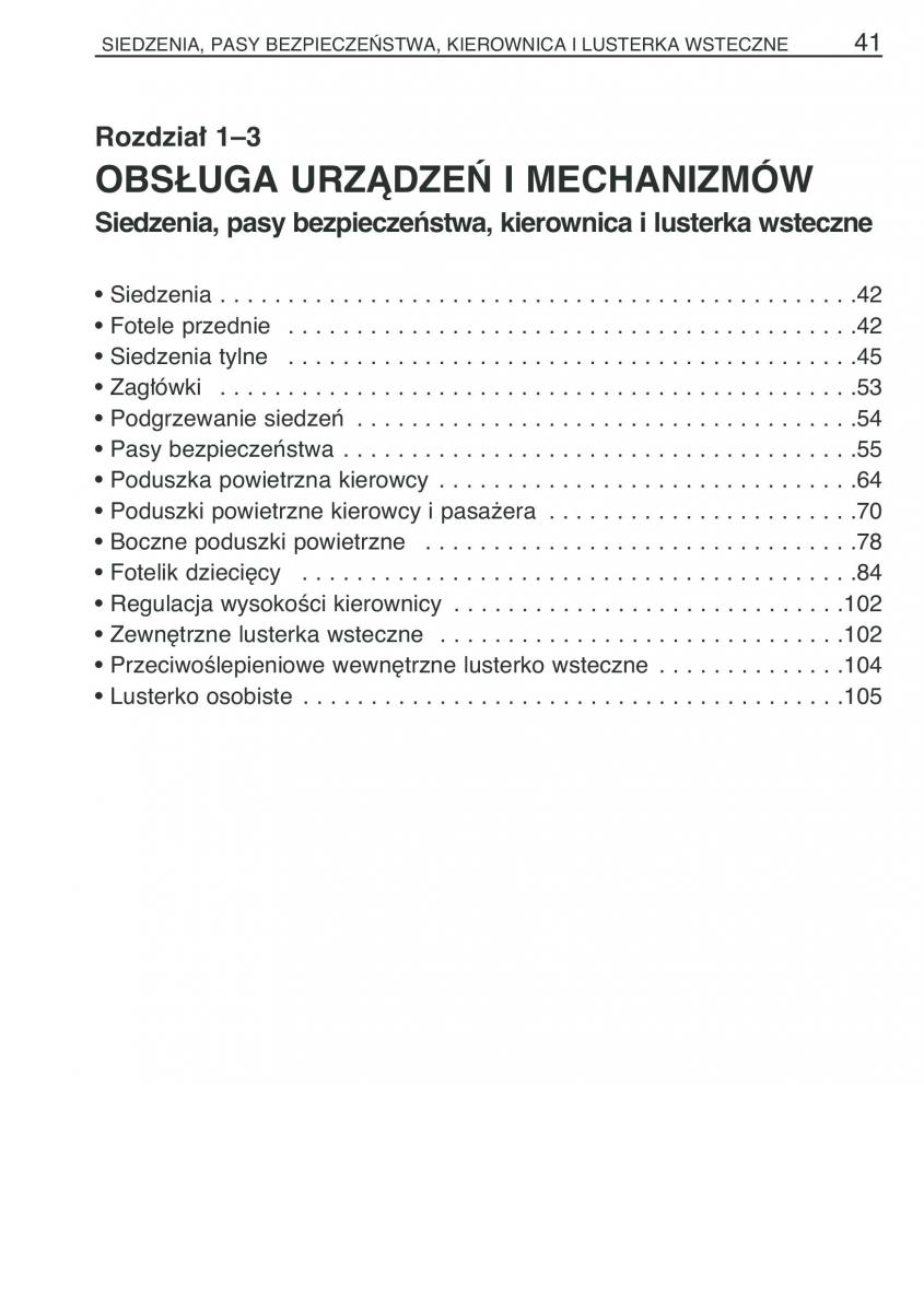 Toyota Yaris I 1 Vitz Echo instrukcja obslugi / page 48