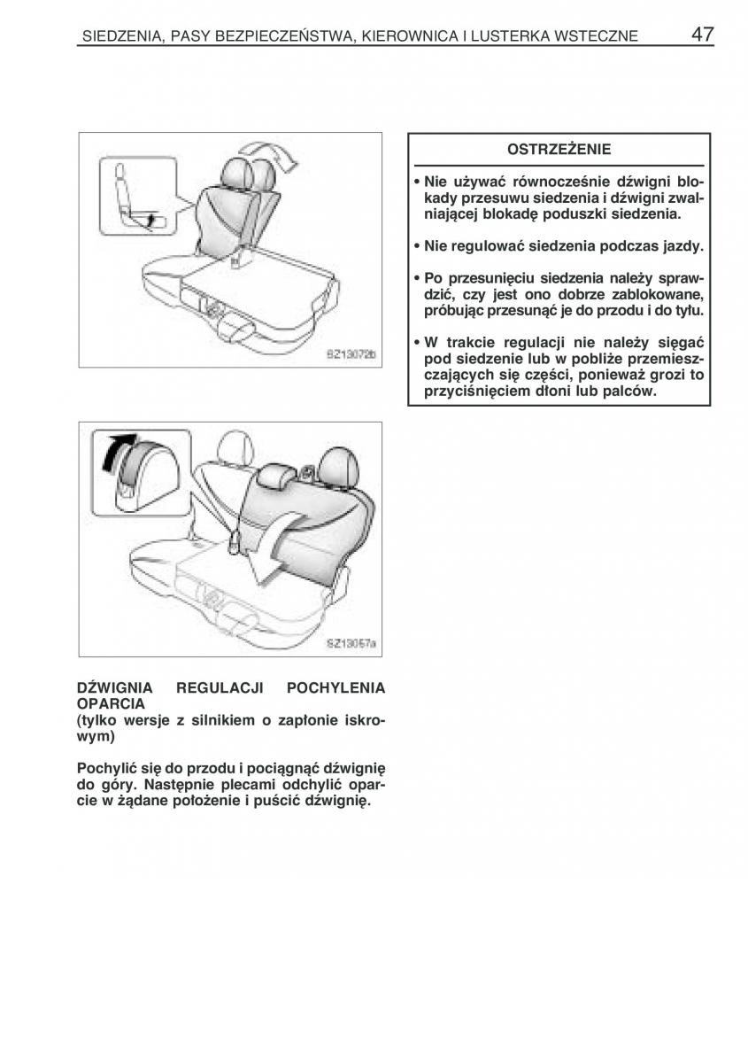 Toyota Yaris I 1 Vitz Echo instrukcja obslugi / page 54