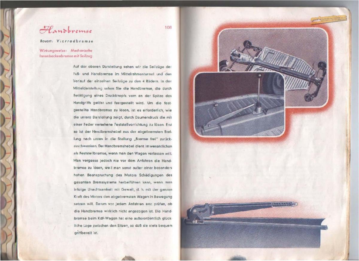 VW Beetle 1939 Garbus owners manual Handbuch / page 56