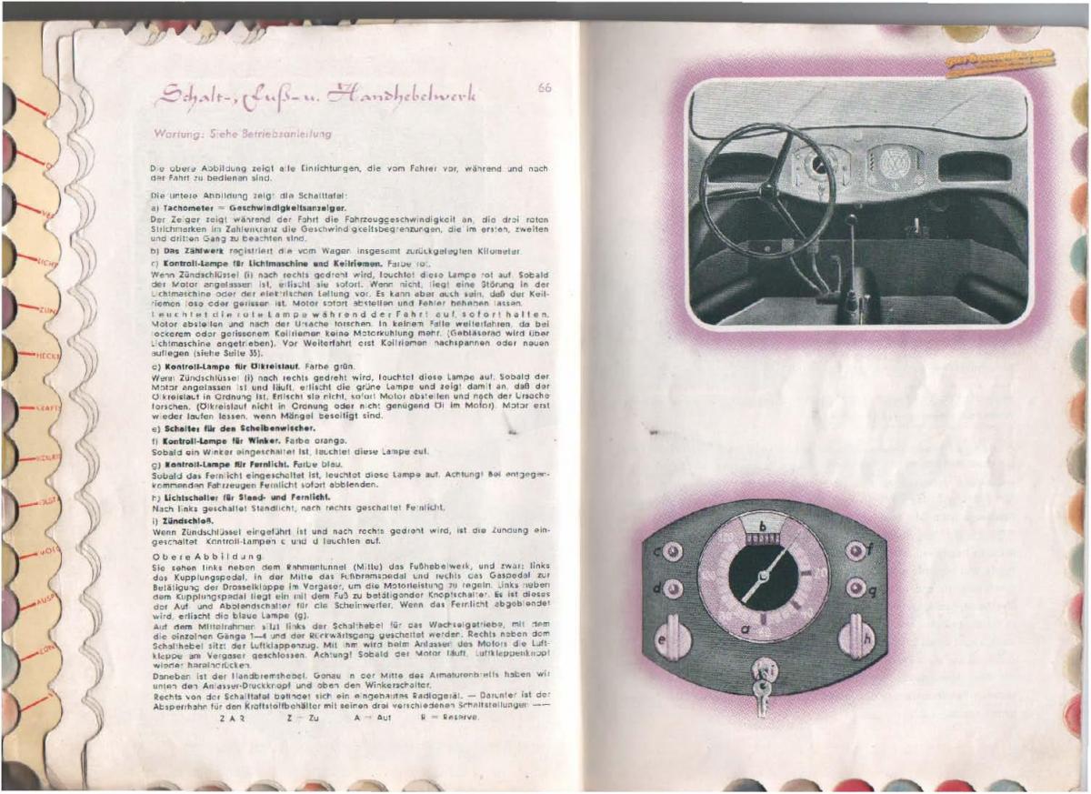 VW Beetle 1939 Garbus owners manual Handbuch / page 35