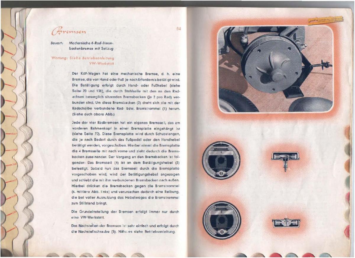 VW Beetle 1939 Garbus owners manual Handbuch / page 44