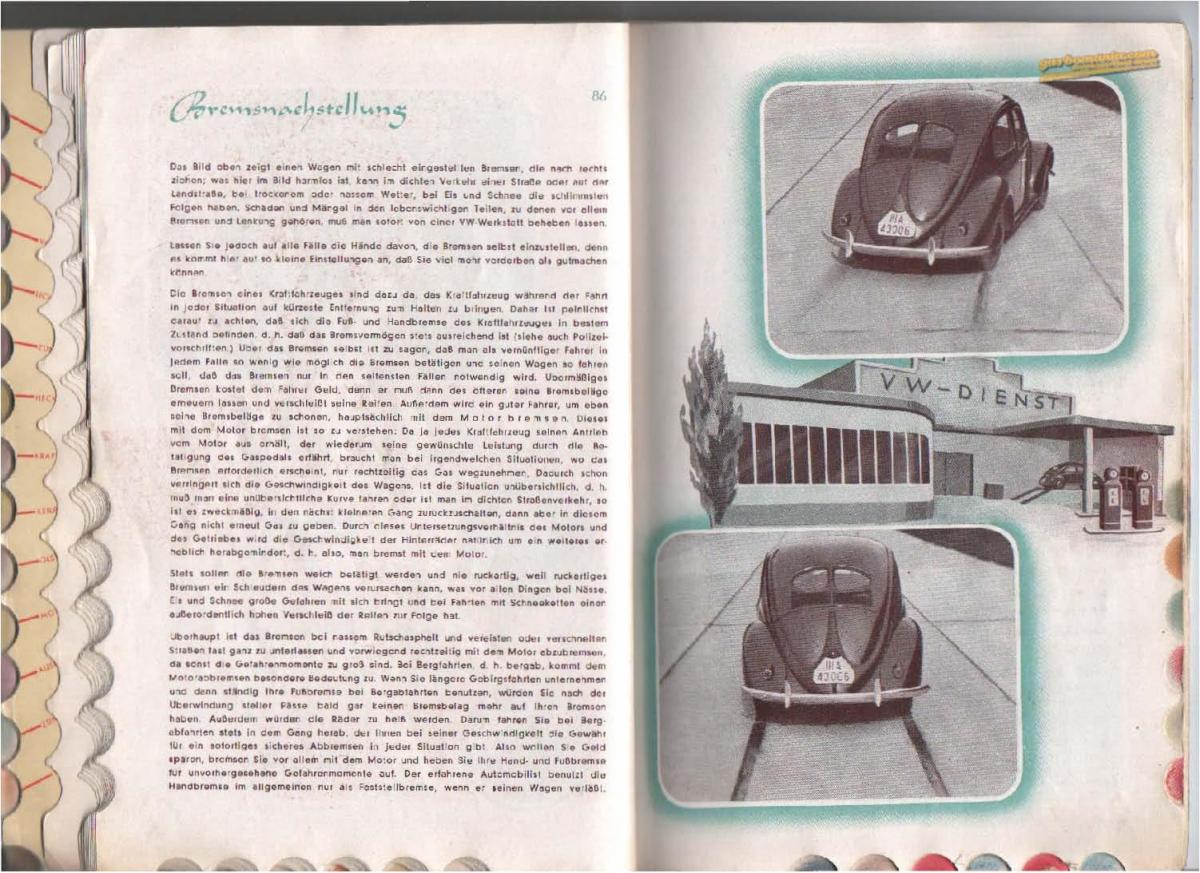 VW Beetle 1939 Garbus owners manual Handbuch / page 45