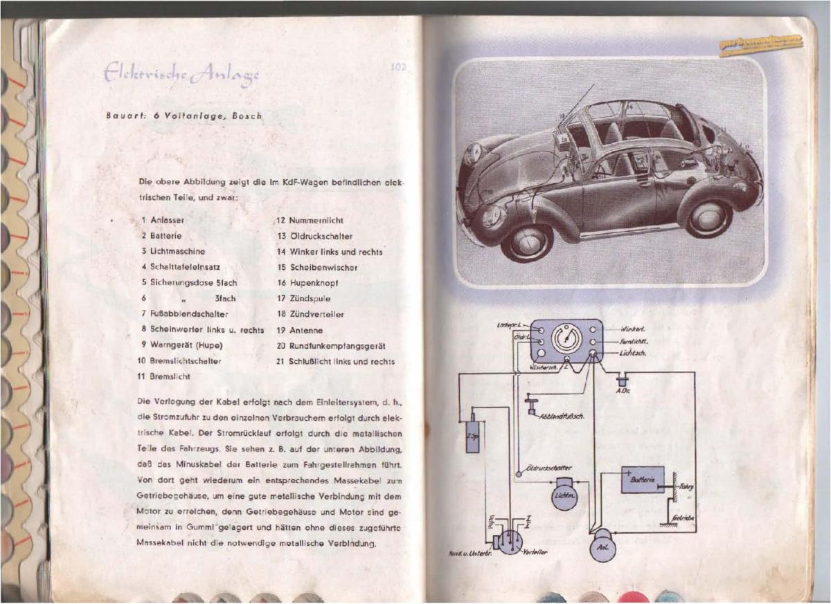 VW Beetle 1939 Garbus owners manual Handbuch / page 53