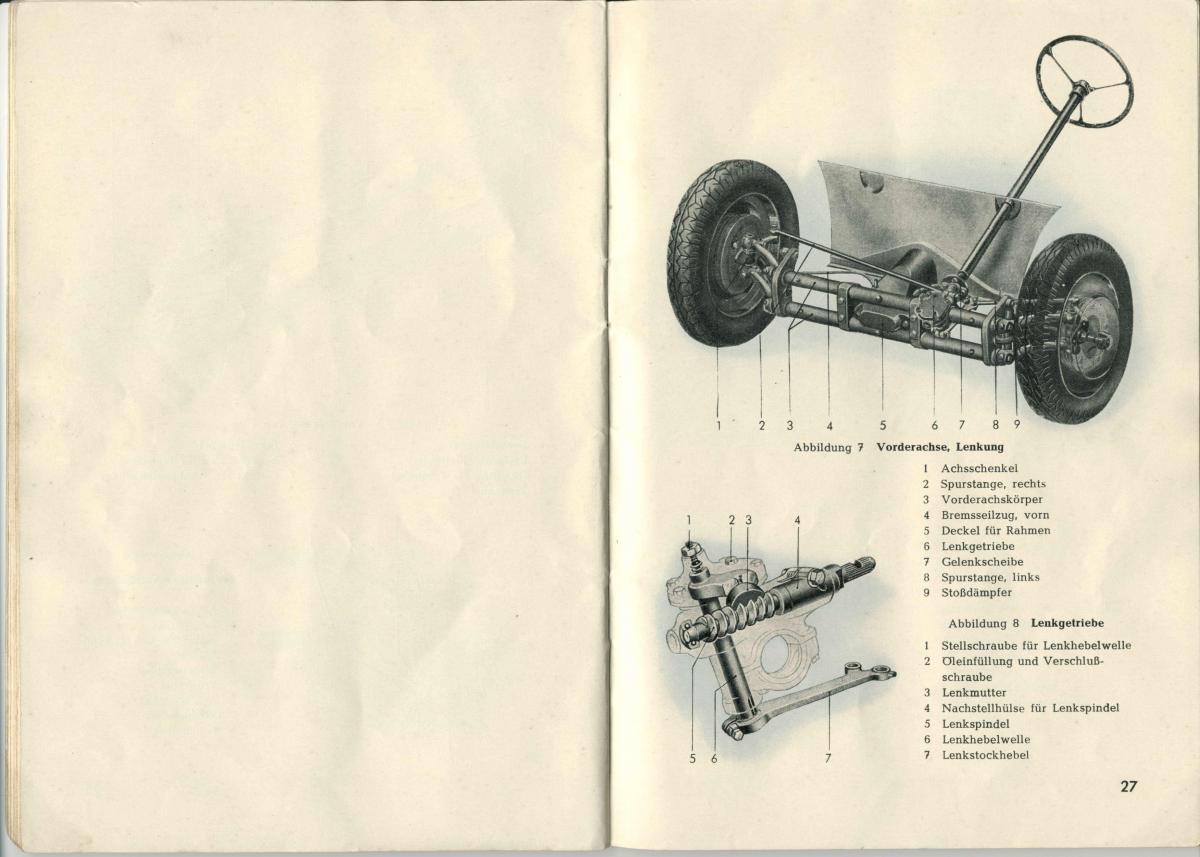 VW Beetle 1950 Garbus owners manual Handbuch / page 15