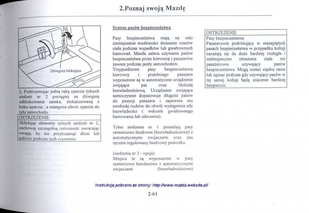 Mazda 626 V instrukcja obslugi / page 73