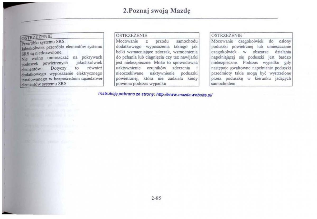 Mazda 626 V instrukcja obslugi / page 97