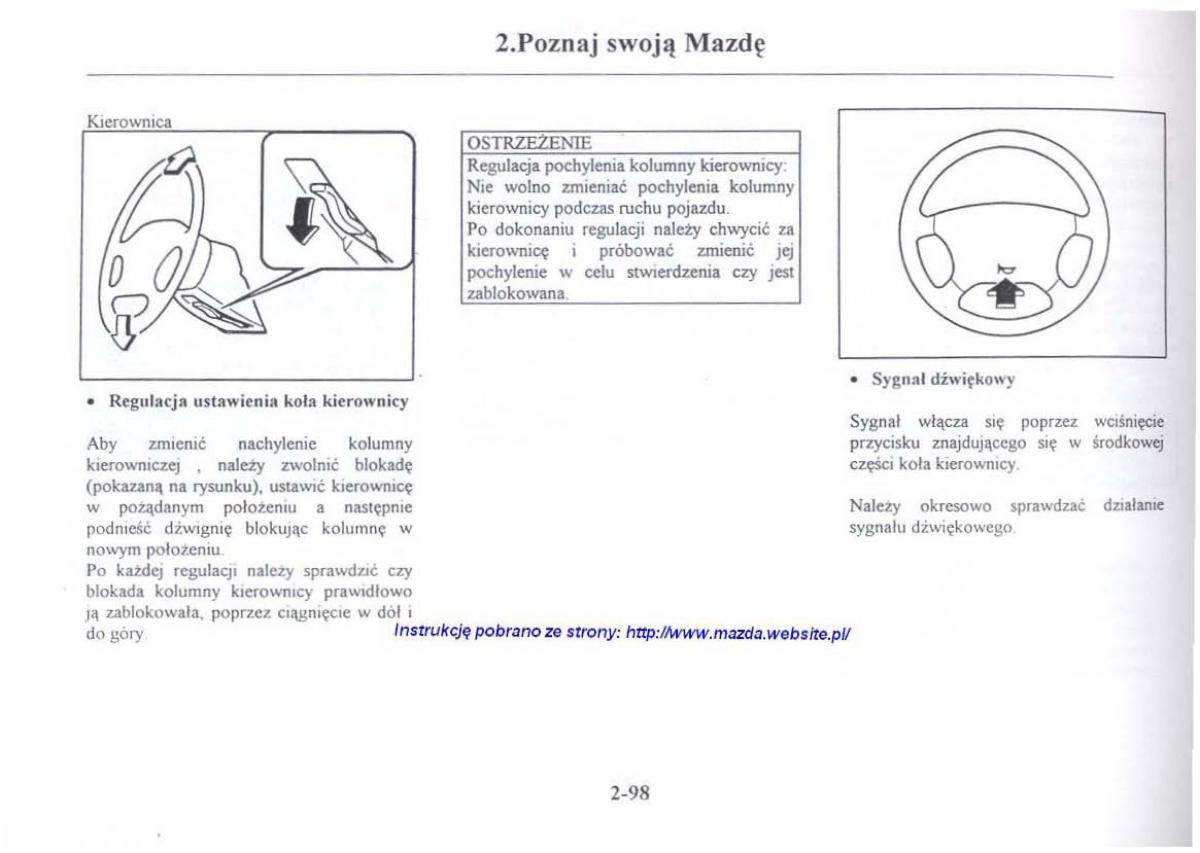 Mazda 626 V instrukcja obslugi / page 110