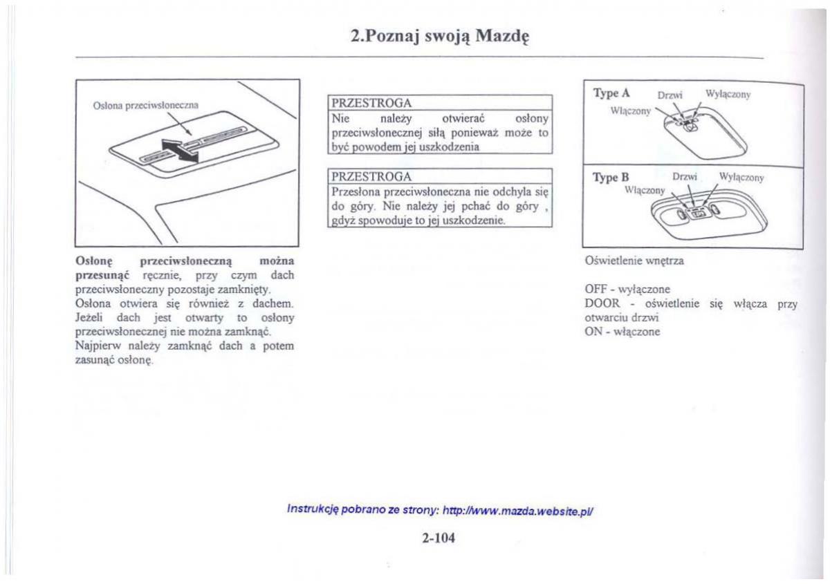 Mazda 626 V instrukcja obslugi / page 116