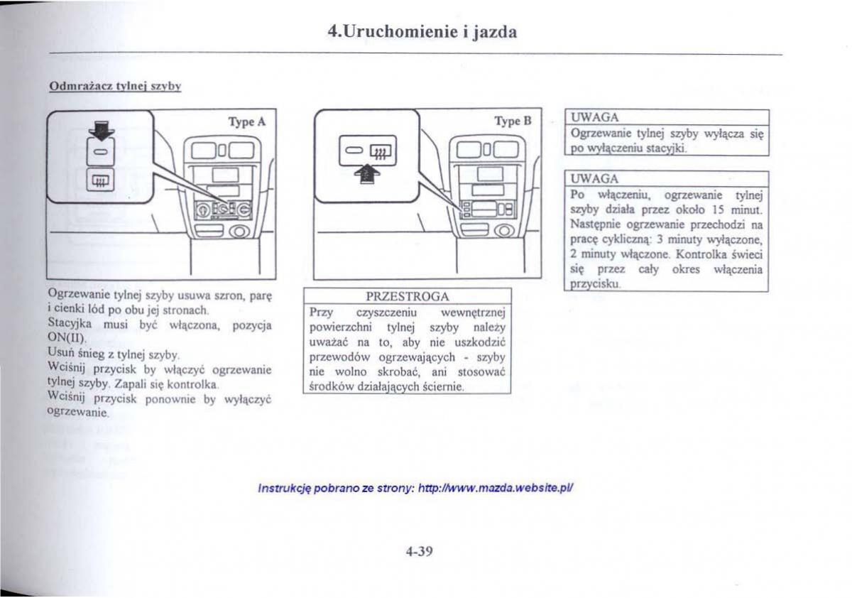 Mazda 626 V instrukcja obslugi / page 180