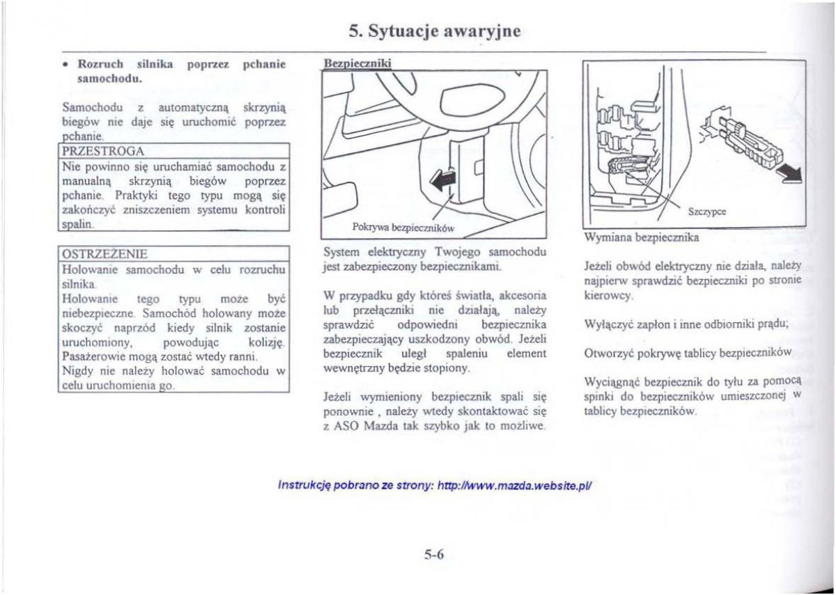 Mazda 626 V instrukcja obslugi / page 217