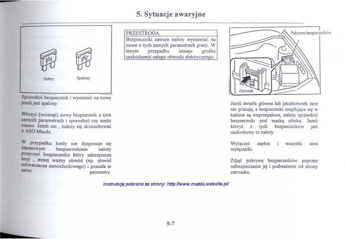 Mazda 626 V instrukcja obslugi / page 218