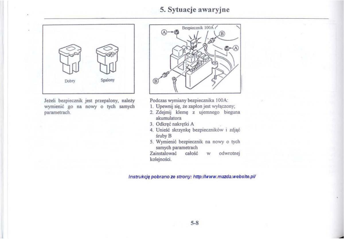 Mazda 626 V instrukcja obslugi / page 219