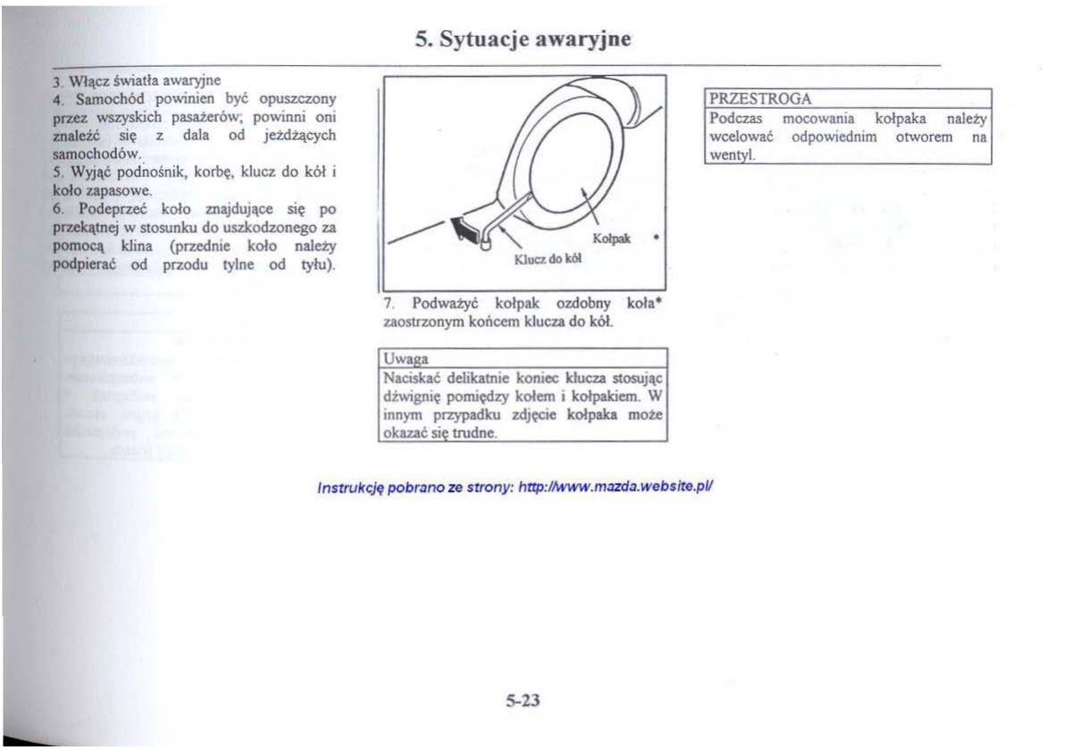 Mazda 626 V instrukcja obslugi / page 234