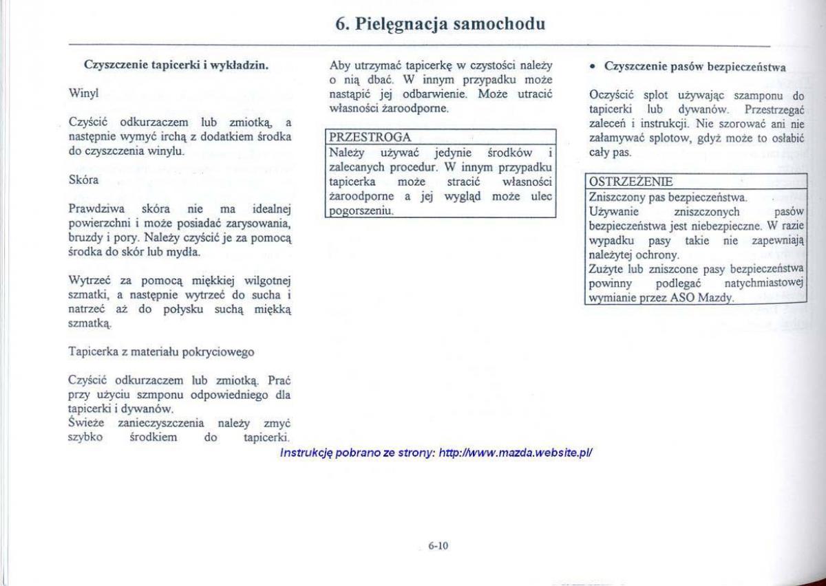 Mazda 626 V instrukcja obslugi / page 250