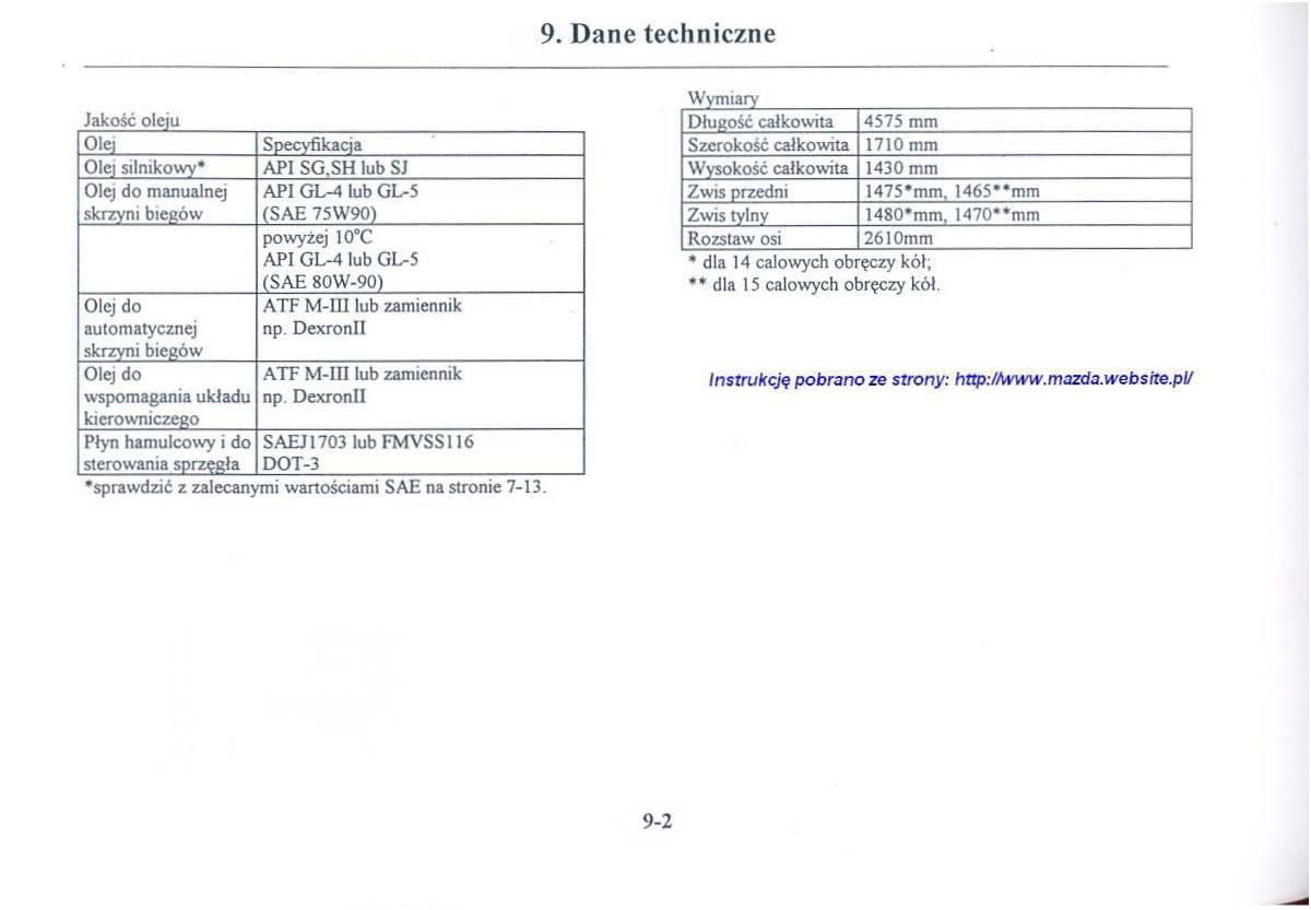 Mazda 626 V instrukcja obslugi / page 295