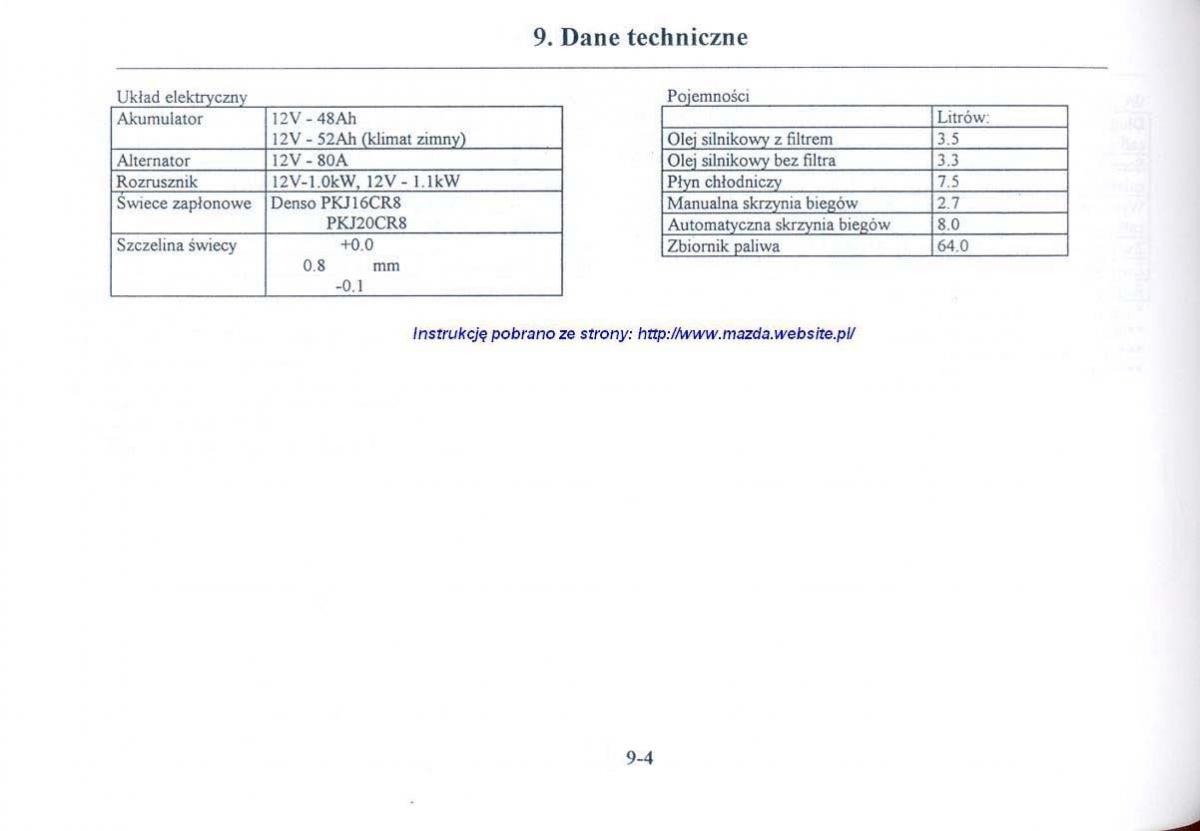 Mazda 626 V instrukcja obslugi / page 297