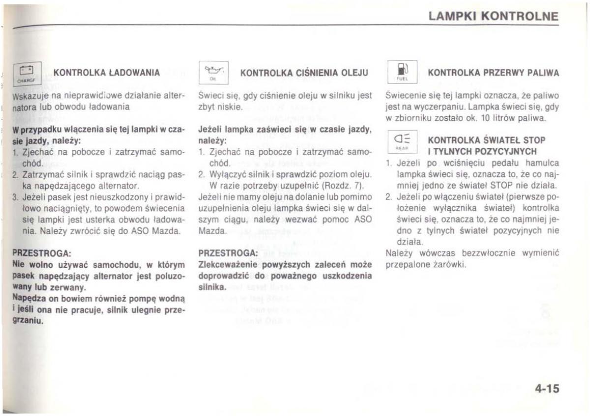 Mazda 626 IV 4 instrukcja obslugi / page 70