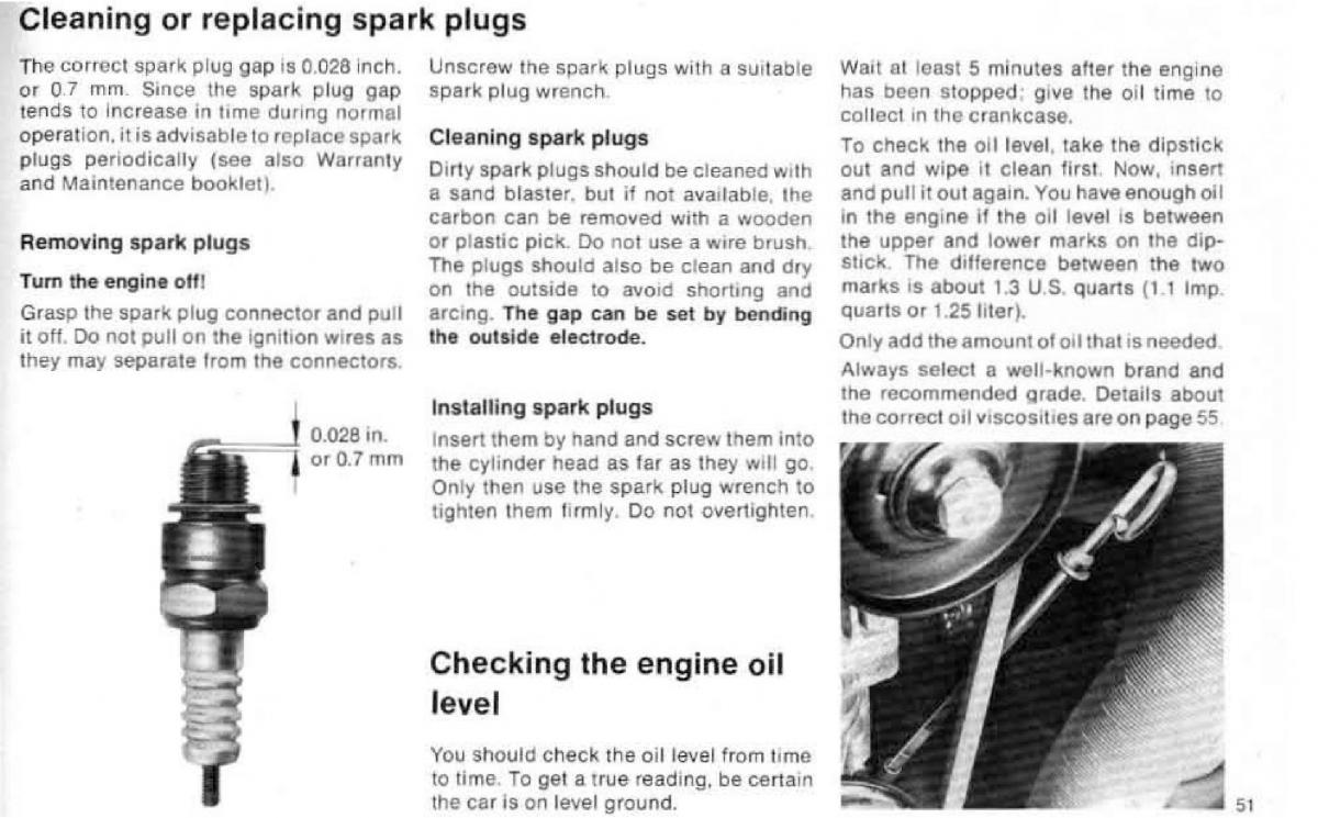 VW Beetle 1977 Garbus owners manual / page 57