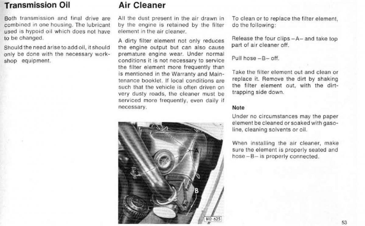 VW Beetle 1977 Garbus owners manual / page 59