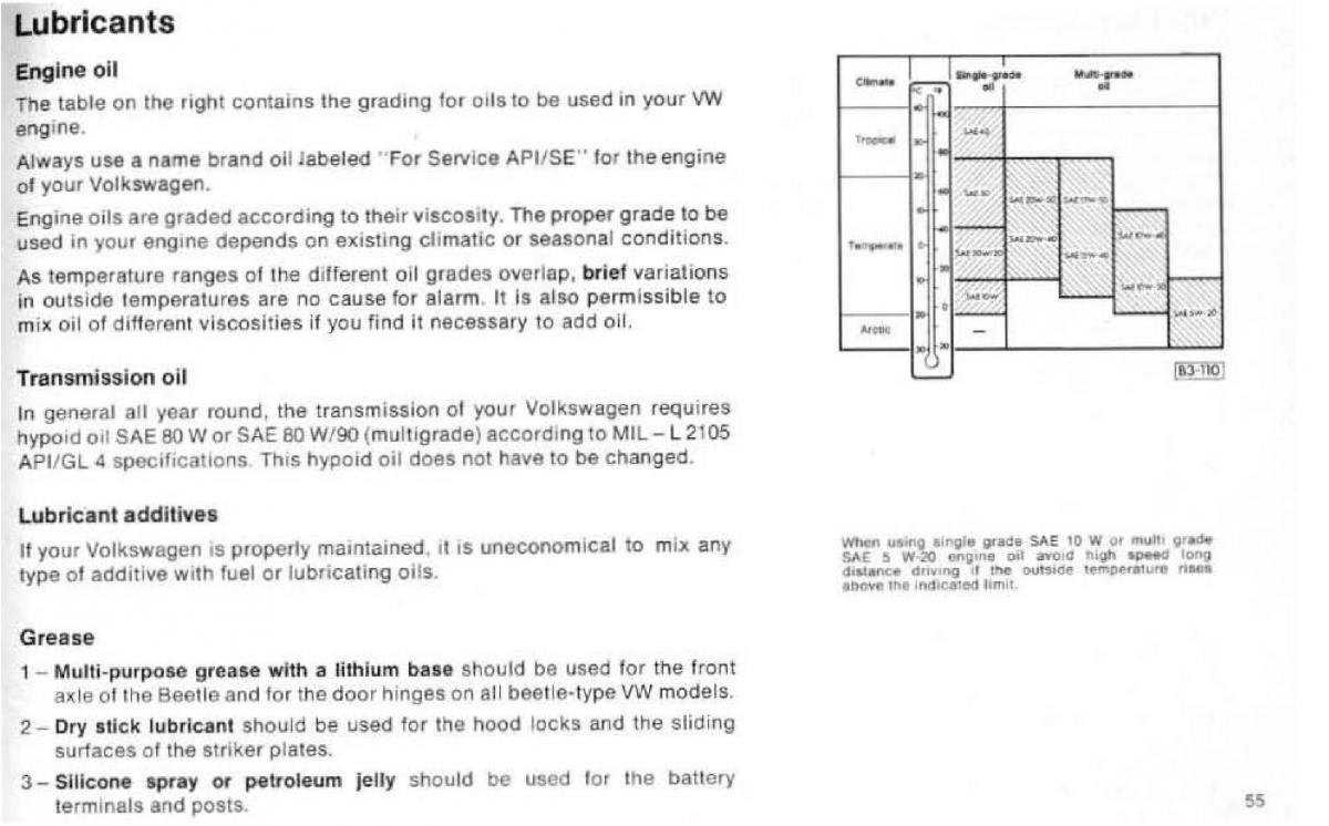 VW Beetle 1977 Garbus owners manual / page 61