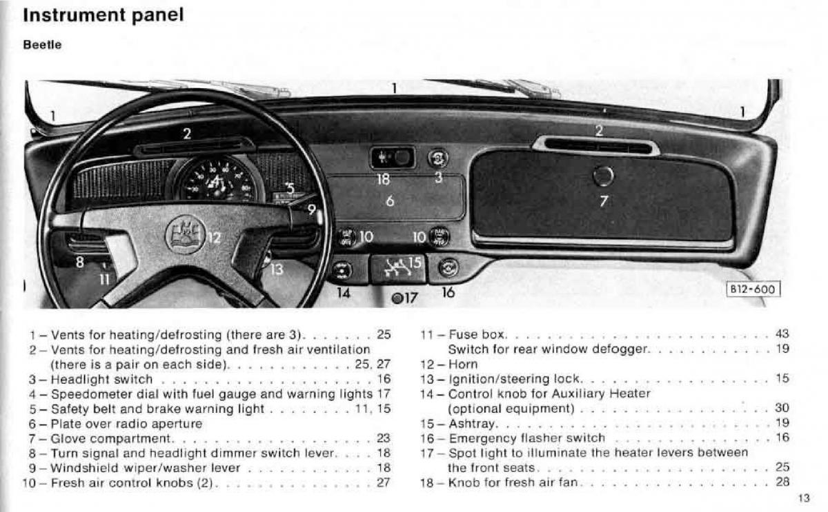 VW Beetle 1977 Garbus owners manual / page 15