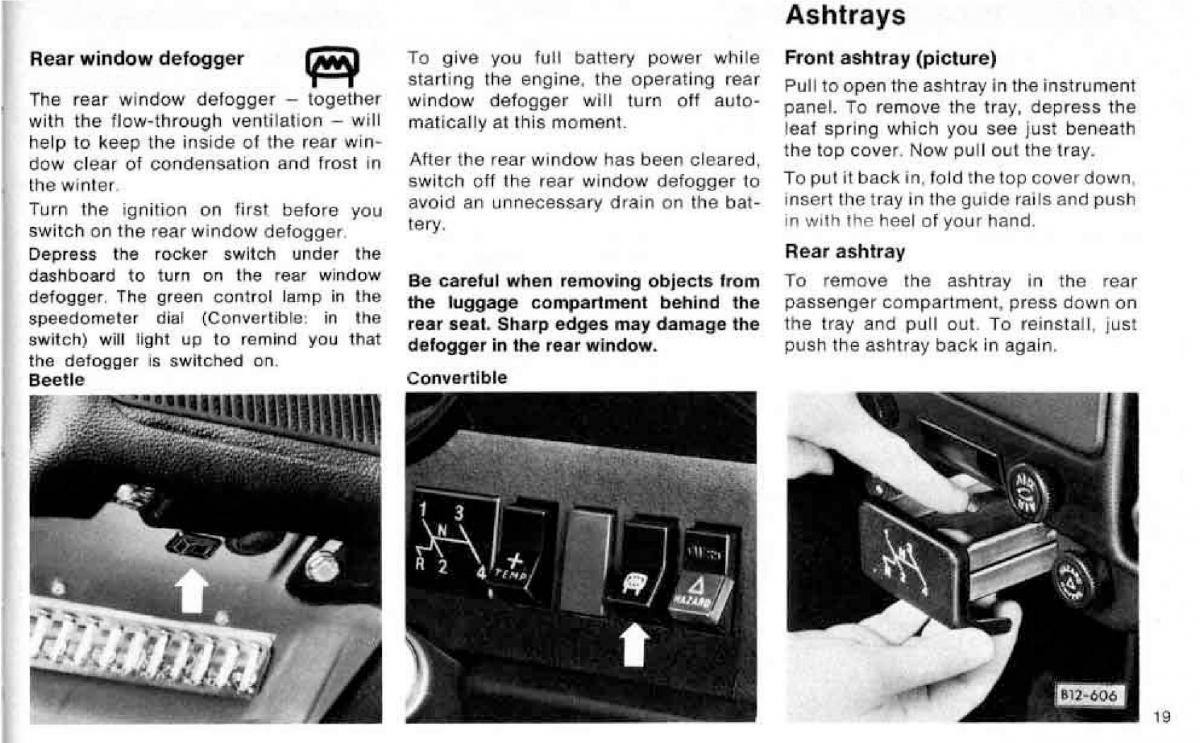 VW Beetle 1977 Garbus owners manual / page 21