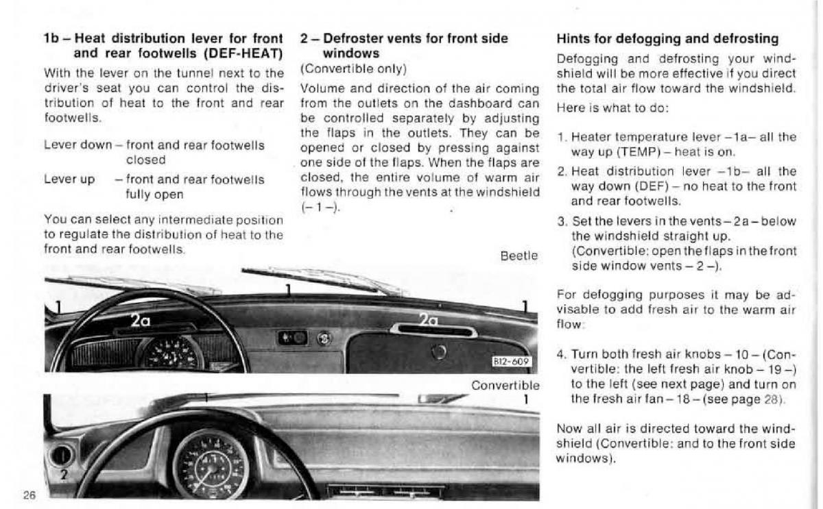 VW Beetle 1977 Garbus owners manual / page 28