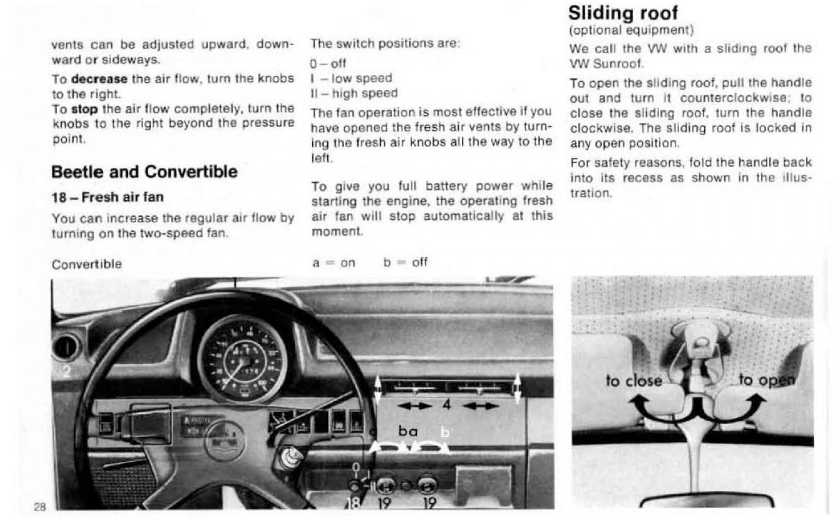 VW Beetle 1977 Garbus owners manual / page 30