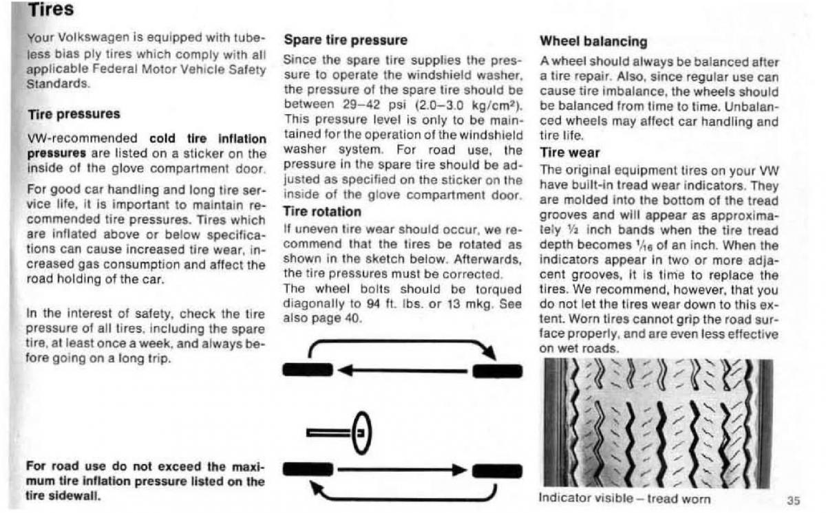 VW Beetle 1977 Garbus owners manual / page 41