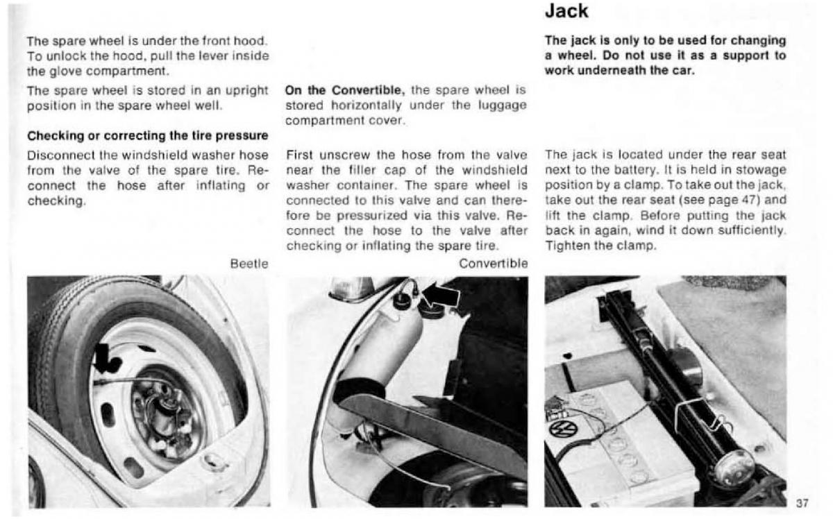 VW Beetle 1977 Garbus owners manual / page 43