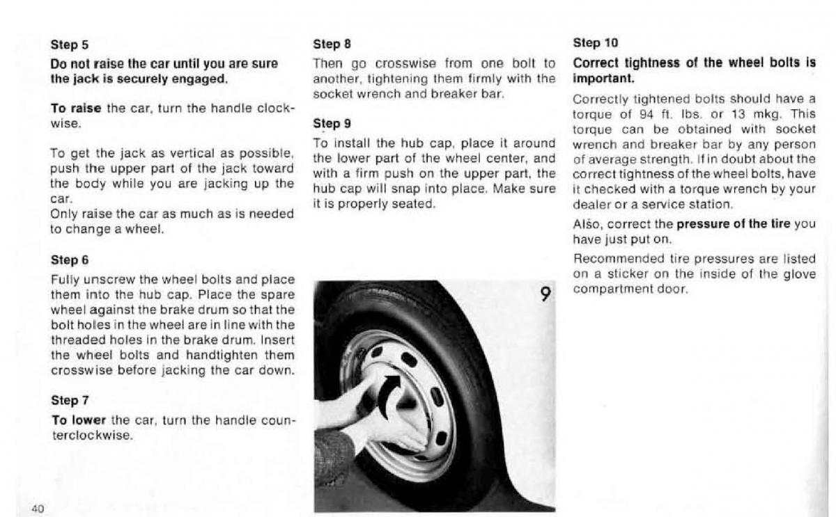 VW Beetle 1977 Garbus owners manual / page 46