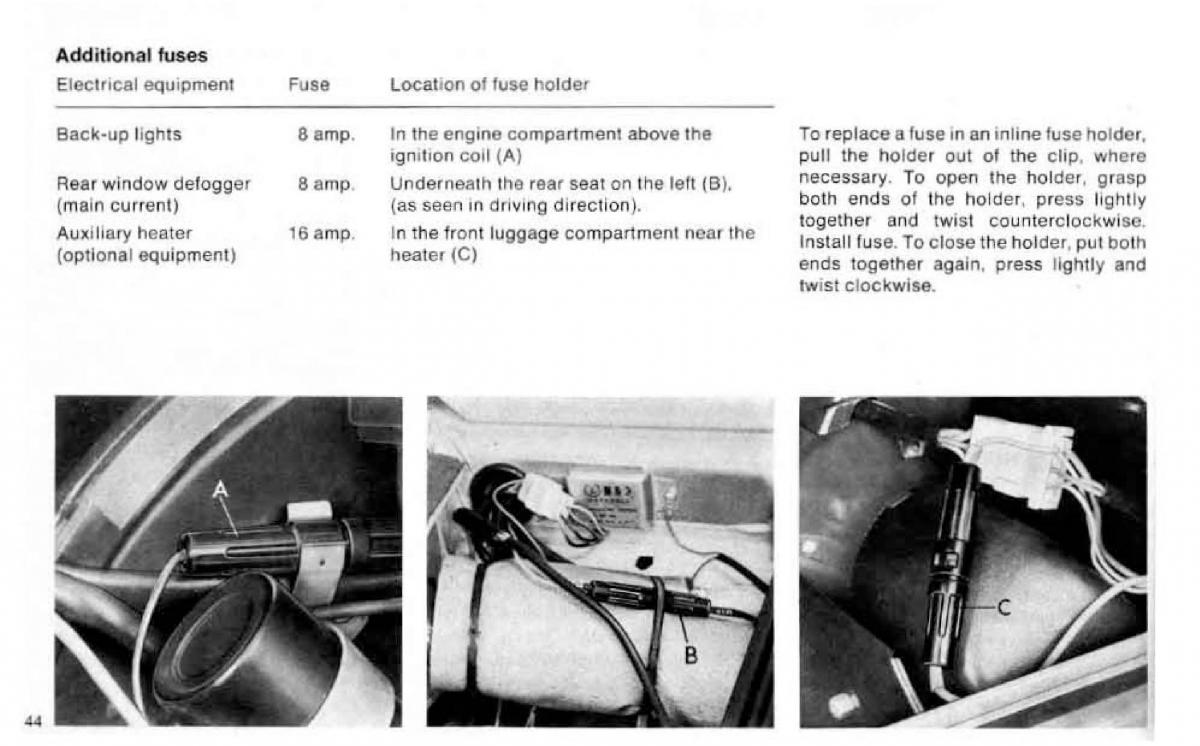 VW Beetle 1977 Garbus owners manual / page 50