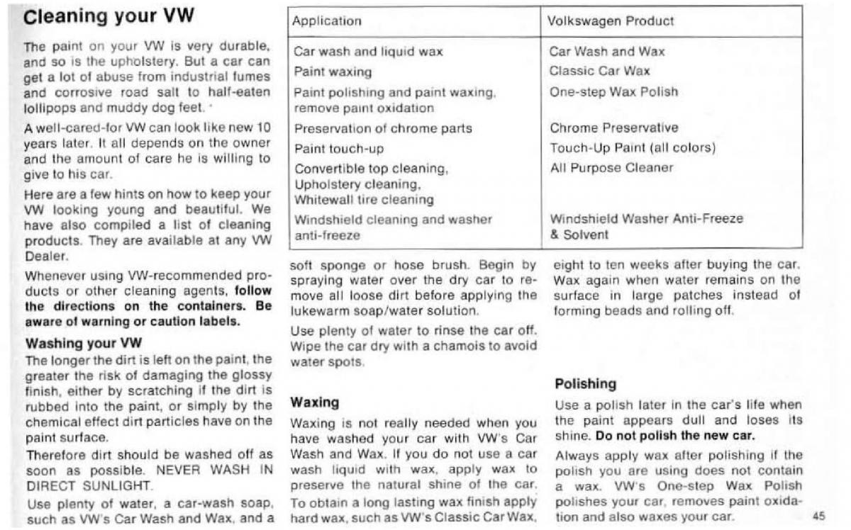 VW Beetle 1977 Garbus owners manual / page 51