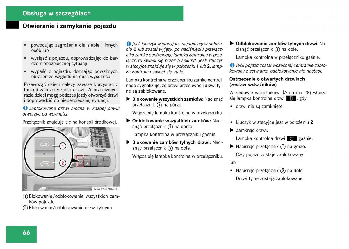 Mercedes Viano W639 instrukcja obslugi / page 68