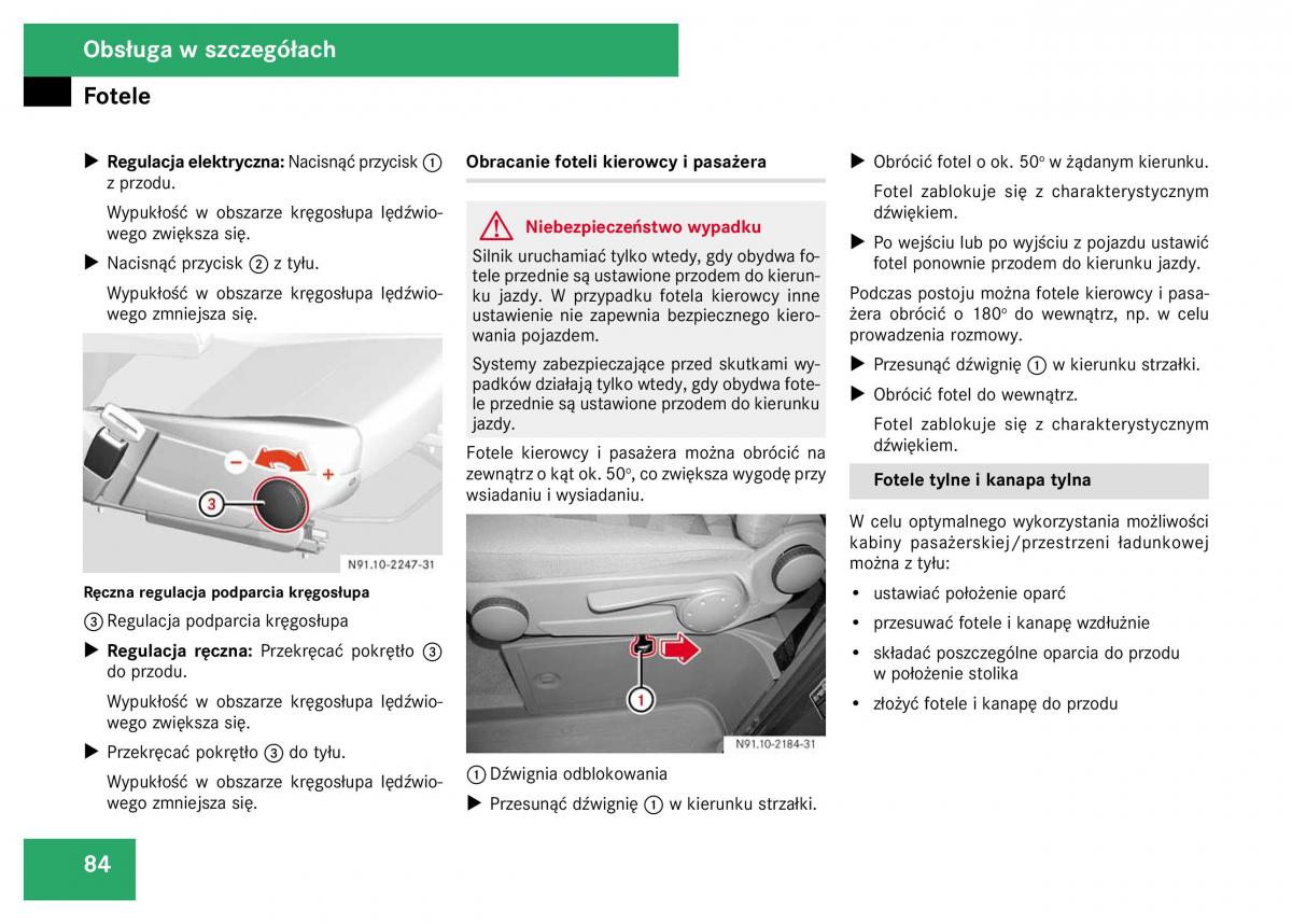 Mercedes Viano W639 instrukcja obslugi / page 86