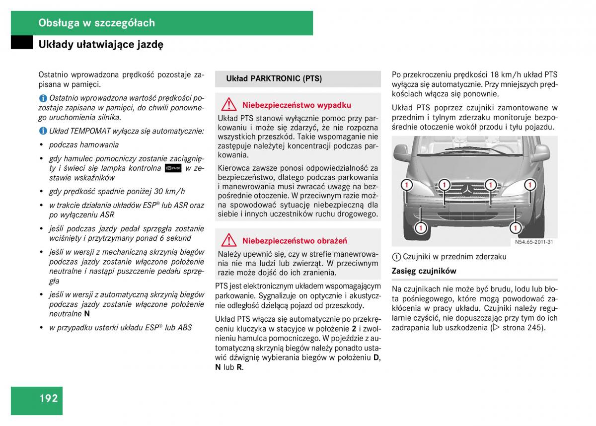 Mercedes Viano W639 instrukcja obslugi / page 194