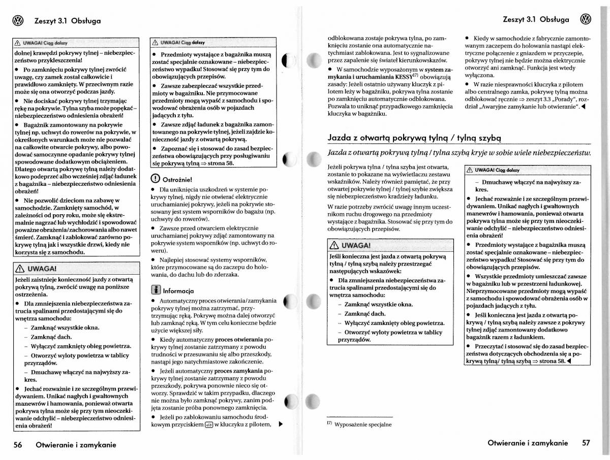 VW Touareg I 1 instrukcja / page 58